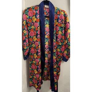 Vintage Victoria's Secret Gold Label Floral Open Front Kimono Robe One Size